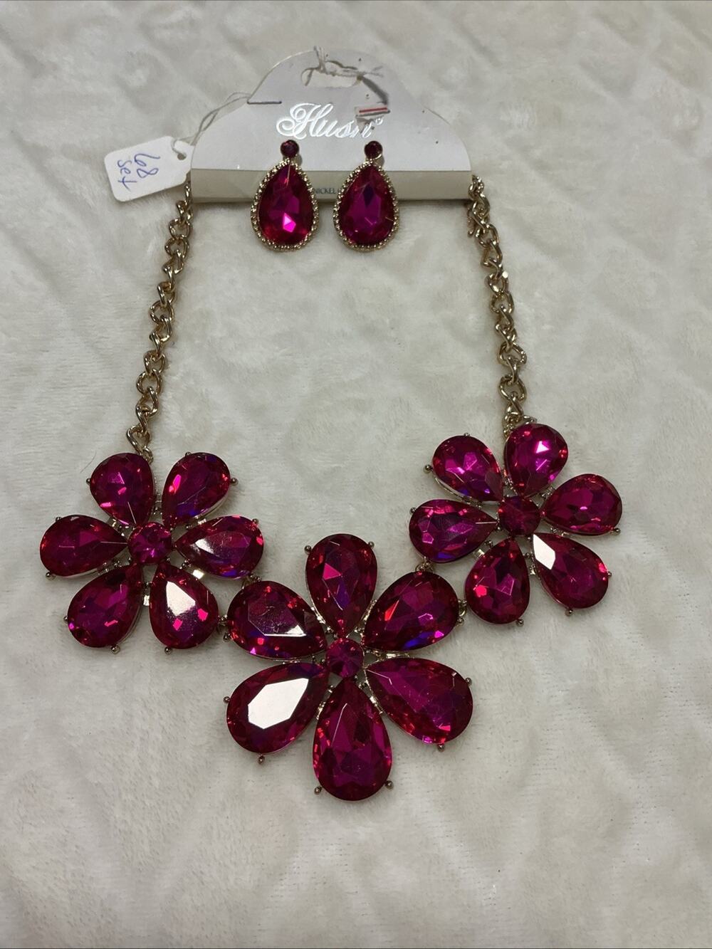 womens Hush jewelry set Pink And Gold Flowers NWT 3624